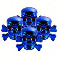 4pcs Skull Shaped Tire Valve Stem Caps, Plastic Dustproof Wheel Rim Valve Covers, Universal Fit For Cars, SUVs, Bicycles, Trucks, Motorcycles - Multicolor - View 5