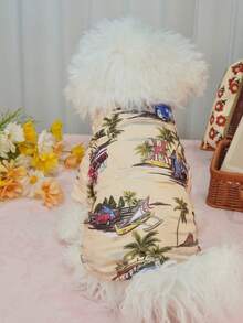 Dog Hawaiian Style Summer Shirt, Pet Outdoor Wear