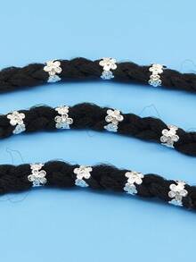 50pcs/Set Retro Flower Decorated Hair Scrunchies - Fashionable Hair Clips, Suitable For Women And Girls - Hair Accessories, Braided Hair Decor