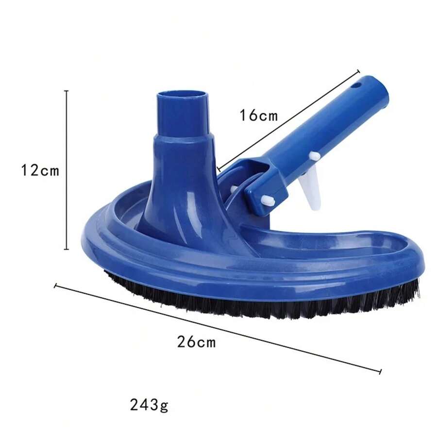 Cabezal de aspiradora, cepillo limpiador, cabezal de succión para piscina, cepillo limpiador, herramienta de limpieza de piscina flexible en forma de media luna, cabezal de cepillo curvo - Azul - Ver 1