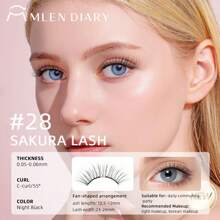 MLEN DIARY [Soft Magnetic] MLen Diary Magnetic Eyelash Case - Reusable Soft Magnetic Eyelashes, No Glue & Eyeliner, Waterproof, Lightweight Natural Look, 10-12mm, Includes Pouch & Brush, Magnetic Eyelashes Reusable