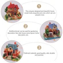 Mini Miniature House Model Assorted Color 4Pcs Home Desktop - 多種顏色 - 查看 6