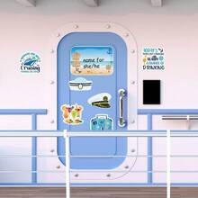 YUYCruise Door Decorations Magnetic 7PCS Couple Cruise Ship Door Decorations Magnets With 3 Paint Pens Ship Navy Hat Suitcase Drink Magnet Stickers For Carnival Cabin Refrigerator Decor - Couple - View 4