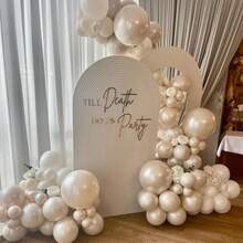 92 balões de areia branca perolada de tamanhos diferentes, balões bege perolados, arco de guirlanda em 18, 12, 10, 5 polegadas, marfim creme, boho, balão neutro para casamento, chá de panela, formatura, aniversário, noivado, aniversário - Multicolorido - Ver 1