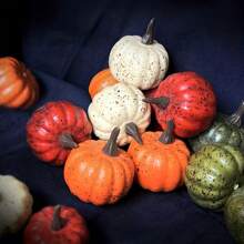 10pcs Random Color Mini Realistic Pumpkin Decor - Suitable For Thanksgiving, Halloween Or Autumn Celebrations - Multicolor - View 1