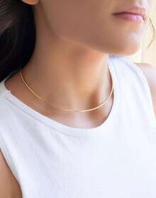 Women's Choker Hoop, 18K Gold Plated Or 925 Silver - Vàng - Xem 1
