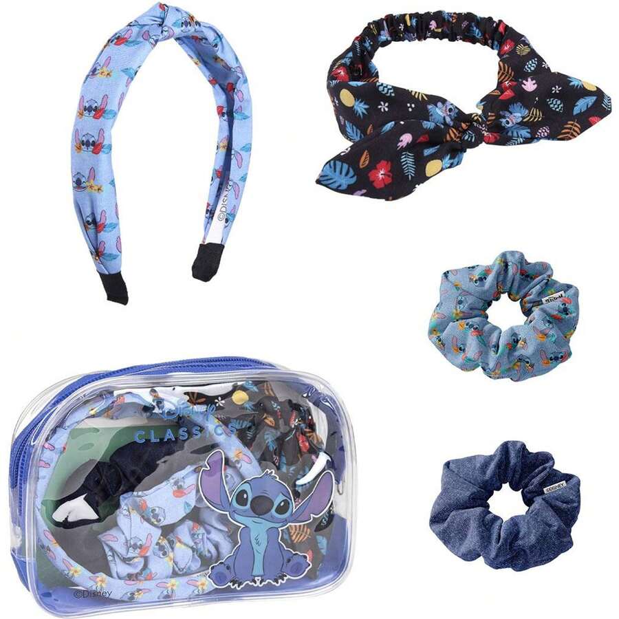 Lilo Y Stitch مجموعة اكسسوارات ملونة متعددة الألوان بتصميم الغرز للأولاد والبنات - تشمل اكسسوارات يومية مختلفة - مجموعة تصفيف الشعر والتنكر للمراهقين - هدية مثالية للصغار - الأزرق - مشاهدة 1