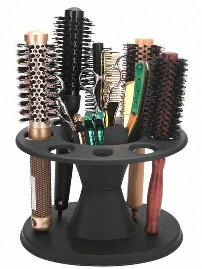 Professional Salon-Quality Round Hair Brush Organizer - Durable Plastic Styling Tool Holder With Multiple Compartments For Brushes, Combs & Accessories, Ideal For Home And Salon Use, Slick Back Brush, Barber Accessories, Hair Dryer, Hair, Barber, Hair Tools, Hair Products,Hair Dryer,Hair, Accessories, Hair Products, Hair Tools, Hair Stuff, Hair Care, Curly Hair Brush, Barber, Barber Accessories, Hairdressing Equipment,Travel Essentials,Travel Essential,Hairstyle,Hairdressing,Hair,Travel,Hair Products,Hair Tools,Hair Stuff,Barber,Barber Accessories,Barbershop,Hairdressing Equipment