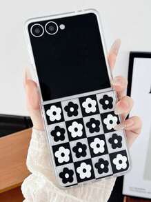 1 件时尚简约磨砂花元素折叠手机壳，可保护和防止掉落：SamsungGalaxy Zflip 3/Zflip 4/Zflip 5/Zflip 6/Zflip 7/OPPO Find N3 Flip/OPO Find N2 Flip/Razr 50 Ultra/Razr 60 Ultra/Razr 60/Razr 50/XiaomiMIX Flip 防水防震防摔防刮 - 黑色 - 查看 10