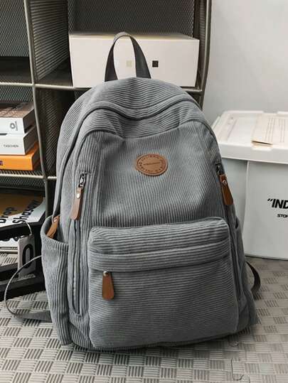 14-Zoll leichter Cord-Rucksack für Studenten, lässiger Tagesrucksack für Jungen und Mädchen in der Highschool, passend für 14-Zoll Laptop