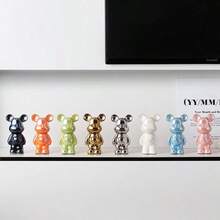 1pc Fierce Bear Decor, Luxurious High-End Quality, Suitable For Display Cabinet/Wine Cabinet/Desk Decoration, Modern Abstract Animal Sculpture, Ideal For Living Room And Wine Cabinet Decoration - Unique Housewarming Gift, Futuristic Home Decor, Also Suitable For Coffee Table And Office Desk