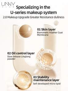 unny club 30g Long-Lasting Full Coverage Foundation, Suitable For Oily And Combination Skin, 24-Hour Color Lock, Natural Makeup Effect, Oil Control And Waterproof, Sweat-Resistant, Smudge-Proof, Sweat-Proof, Waterproof, Natural Shade
