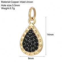 1 Piece Of Personalized Light Luxury Black Heart Necklace Pendant Inlaid With Zirconia Pendant Accessories DIY Pendant Round Asymmetrical Star Pendant, Can Be DIY Made Into Necklace, Bracelet, Ankle Chain - Black - View 14