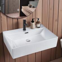 homefire Washbasin Bathroom Countertop Washbasin Oval Ceramic Countertop Basin Bathroom Wash Bowl Nano-Coating Top With Lotus Effect White Wash Area Small 41x33x14.5cm Guest WC Bathroom Accessories - White - View 1