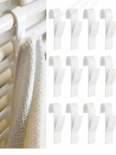 5 szt. haczyków łazienkowych na kaloryfery, wieszaki na szlafroki, haczyki grzejne, wieszaki łazienkowe na ubrania, haczyki grzejne, cylindryczne haczyki grzejne, łatwe w montażu wieszaki ścienne, oszczędzające miejsce, solidne haczyki łazienkowe na kaloryfery do wieszania szlafroków, ubrań i ręczników, bez wiercenia, akcesoria łazienkowe, wystrój pokoju