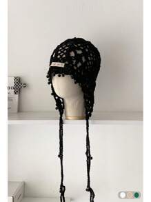 1 件波西米亚花流苏镂空头带帽，手工编织夏季复古帽，适合女士秋季配饰 - 針織帽 - 查看 24