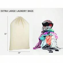 Extra Large Laundry Bags Heavy Duty Cotton Canvas Drawstring Closure Washable Laundry Bag Back To School Travel College Dorm Basket Hamper Liner Toys Clothes Organizer Sack XL 28x36 - Túi giặt đồ / 1 gói - Xem 6
