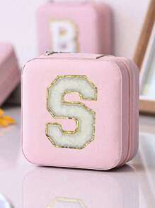 1 件多功能 Ins 风格便携式珠宝收纳盒，带拉链，天鹅绒和 PU 材质，多层，可容纳戒指、耳环、项链和其他配饰，适合女士返校收纳整理器旅行必需品返校宿舍收纳秋季装饰 - 粉色 - 查看 20