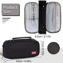 1 pieza Estuche grande de lápices, Bolsa para lápices con cremallera portátil, Bolsa de almacenamiento de papelería simple, Apta para estudiantes, útiles escolares, de vuelta a la escuela, suministros escolares, estuche para lápices, mochila escolar