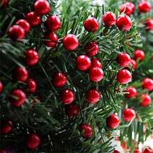 Artificial Holly Berries, 100 Pieces Mini 2.75in Fake Berries Decor On Wire For Christmas Tree Decorations Flower Wreath DIY Craft Use - Red - View 9