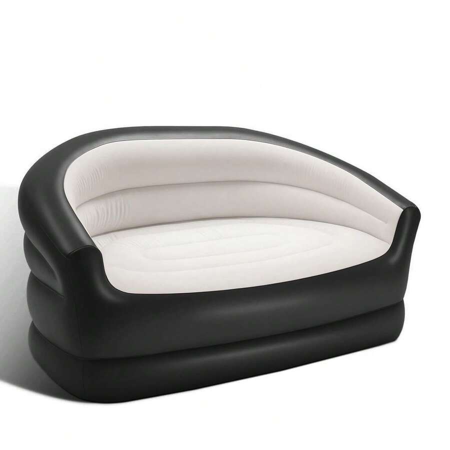 Inflatable Couch Outdoor Air Sofa,Blow Up Couches For Camping, Double Size,Foot Pump Included(Black) - màu đen - Xem 1