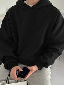 1pc Solid Color Casual Versatile Outdoor Commute Sports Pullover Hoodie Sweatshirt For Teenage Boys, Autumn/Winter