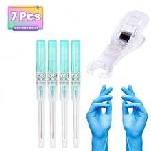 穿刺导管针 14G 16G 18G 20G 22G 24G 耳鼻穿刺工具 空心唇舌肚脐软骨穿刺套装 穿刺用品 - 銀色 - 查看 12