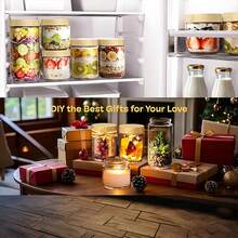 2/4 Pack 16oz Glass Jars With Airtight Lids; 10oz/24oz Overnight Oats Containers With Bamboo Lids; Wide Mouth Mason Salad Jars; Glass Food Storage Containers For Snacks, Yogurt, Spices And Sugar - Multicolor - View 8