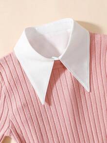 1 件女士白色尖领雪纺时尚可拆卸领子 - 白色 - 查看 2