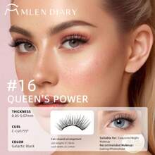 MLEN DIARY [Soft Magnetic] MLen Diary Magnetic Eyelash Case - Reusable Soft Magnetic Eyelashes, No Glue & Eyeliner, Waterproof, Lightweight Natural Look, 10-12mm, Includes Pouch & Brush, Magnetic Eyelashes Reusable