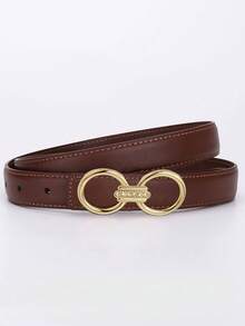 Solid Color Casual PU Leather Fashion Versatile Belt - Multifunctional And Stylish, With Metal Buckle, Very Suitable For Jeans And Dresses - Multicolor - View 7