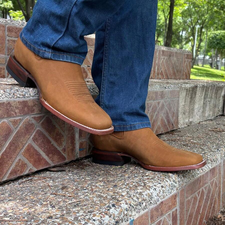 Botin Vaquero De Piel Nubuck Camel Suela De Cuero Para Hombre Bota De Piel Cafe Cowboy Playa Boda Fiesta Exterior Botas De Cuero Botines Cafe Miel