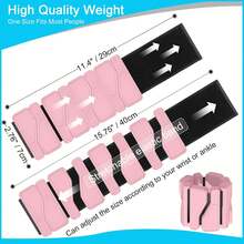 男女腕部和脚踝负重器，可穿戴强力手臂和腿部负重器，2 件套（每件 1 磅），可调节脚踝负重器，适用于家庭健身房、瑜伽、散步、跑步、舞蹈、普拉提、有氧运动、健美操 - 彩色 - 查看 6