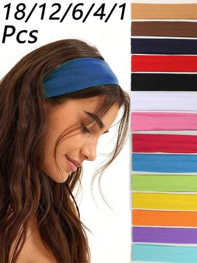 20pcs Women's Fashion Sports Headbands,Headbands For Women Non Slip,Headband,Multicolor,Sporty, Stretchy & Sweat - Wicking; Yoga, Hair Accessories, Random, Non - Slip Fashion Sports Hair Bands,1/2/4/6/8/10/12 Pcs Soft Cloth Stretchy Headbands For Workout, Yoga, Running