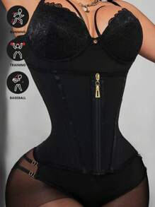 1 pieza Faja reductora con cremallera Corsé de alta compresión Moldeador corporal para mujer Shapewear Control de abdomen Faja