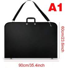 DESIGN PORTFOLIO WATER PROOF BLACK CASE ART WORK PAINTING-FOLDER BAG A1 A2 A3 A4 - Black - View 4