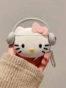 3D Sanrio Bag Pendant: Hello Kitty, Kuromi, My Melody 3D Earphone Case, Suitable For  1, 2, 3, Pro Wireless Bluetooth Earphone Protective Case, Made Of Soft Silicone, Also Serves As A Bag Decoration(Note: The Colors Of The Hooks Will Be Randomly Assigned).. - Kitty - View 11