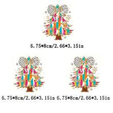 1/2/3pcs Christmas Tree Pattern Heat Transfer Stickers, DIY Heat Transfer Stickers Suitable For DIY Washable Stickers, Handmade Iron-On Clothing Accessories, Textile Decoration Heat Transfer Foil - Multicolor - View 4