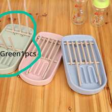 Estante de secado de paja de trigo, soporte para taza de alimentación, estante extraíble, accesorios de limpieza para chupetes, estante de almacenamiento y secado - Verde 1 pieza - Ver 3