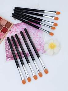 6/10支装超扁平圆形遮瑕刷，扁平化妆刷，眉刷，扁平唇部遮瑕刷，合成纤维化妆眉部轮廓粉底遮瑕晕染抛光多功能化妆套装，粉底刷，遮瑕刷，腮红刷，轮廓刷，腮红刷，修容刷，散粉刷，粉底刷，腮红刷，赠品 - 彩色 - 查看 2