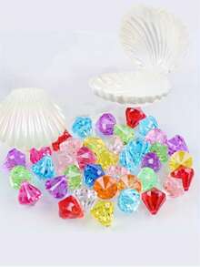 6/10/15pcs Diving Gem Pool Toys Sand Toys, Diamond Treasure Chest Swimming Gems Pirate Diving Toy Set Underwater Swimming Toy Game Gifts (Golden) - Multicolor - View 7