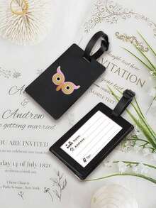 1 pezzo Etichetta bagaglio con motivo gufo cartoni animati, etichetta bagaglio in PVC, etichetta bagaglio per crociera, etichetta bagaglio personalizzata, etichetta bagaglio carina, etichetta bagaglio, etichetta identificativa bagaglio, scheda indirizzo carta d'imbarco, etichetta portatile, etichetta appendibile per borsa, etichetta appendibile portatile per bagaglio, etichetta bagaglio scrivibile, etichetta indirizzo, etichetta portatile carta d'imbarco, articoli essenziali per il bagaglio