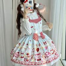 1pc Lolita Style Sweet & Cute Bib Dress, Only Includes Dress, Lolita Costume For Holiday Party, Performance, Valentine's Gift, Suitable For Daily & Holiday Wear Halloween - Nhiều màu - Xem 4