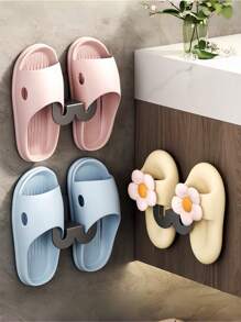 1pc Wall Mounted Shoe Rack With Adhesive Strip, Bathroom Slippers Rack, Wall Mounted Toilet Door Waterproof Hook, Shoe Storage Rack, Bathroom Accessories, Waterproof Hooks, Multi-Color Bathroom Slipper Hooks, Bathroom Organizer, Suitable For Halloween Gift