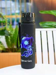 1pc 1000ml/32oz 12 Zodiac Pattern Plastic Drinking Cup, 12 Patterns Available, With Handle Strap For Easy Carrying, Leak-Proof Lid Design, Suitable For Outdoor Sports, Camping, Cycling, Great Gift Choice - Multicolor - View 10