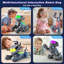 Robot Dog For Kids,Programmable Smart Robotic Dog With Multi-Color LED Eyes, Singing Dancing Rechargeable Remote Control Robot Pet Interactive Toy Christmas Gift For Boys & Girls Ages 3-8 - Grey - View 9