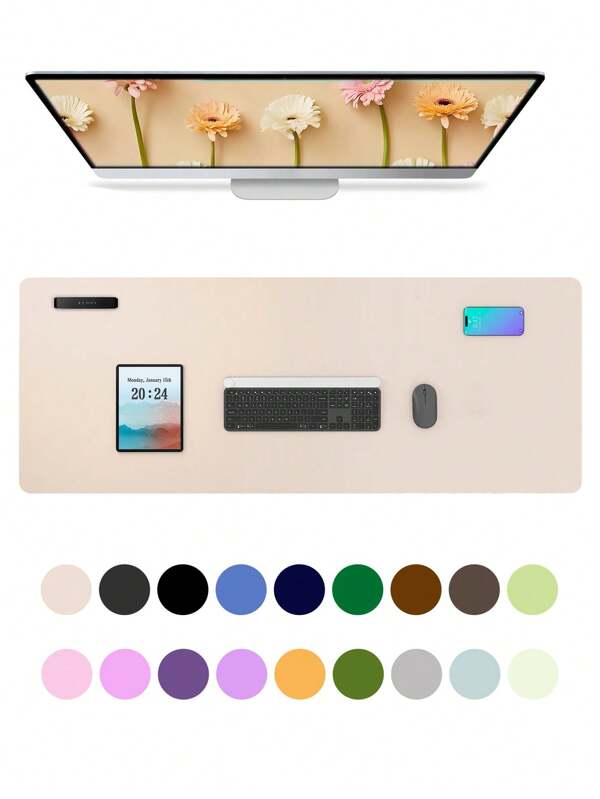 80x40cm PU Leather Mouse Pad, Office Desk Non-Slip Mat, PU+Velvet Surface, Desk Protective Pad, Gaming Mousepad, Waterproof Anti-Glare, Home Decor Mat, Anti-Slip Mouse, Eye Protection, Business Office Gift, Men & Women, Studio Accessory, Holiday Gift, Versatile