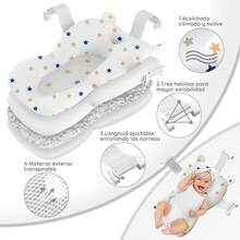 Bañera Plegable para Bebe con Demuestre Temperatura, Tina de Baño para Bebe con Cojin para Bañar, Bañera para Bebe para Baño en Casa, Bañera Multiusos para Bañarse,Lavar La Ropa
