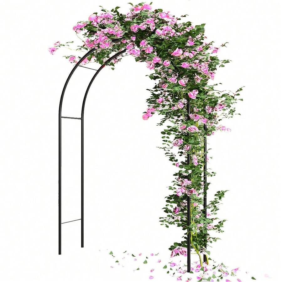 Bakaji Garden Arch Support For Roses And Climbing Plants In Metal 140 X 35 X 240H Dark Green Color - Green - View 1