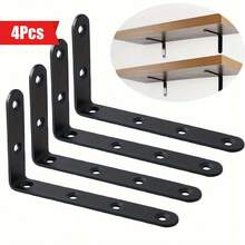 1/4件装重型金属L型角撑，防锈耐用，适用于木制家具、货架和橱柜，装饰性木制角撑 - 彩色 - 查看 2